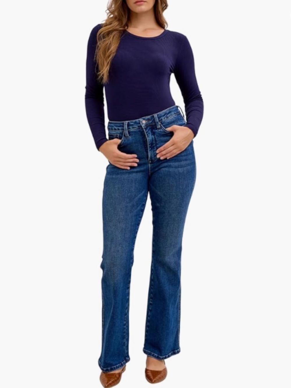 Judy Blue High Waist Dark Wash Tummy Control Bootcut, Short Inseam 30"